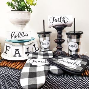 FAMILY FAITH BUFFALO PLAID FALL FARMHOUSE TOWEL